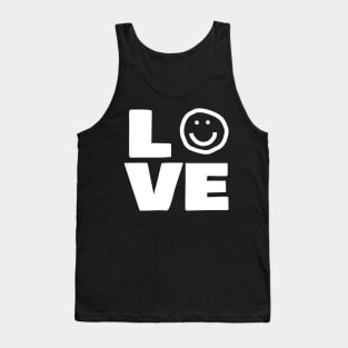 Love Smiley Face Typography Tank Top